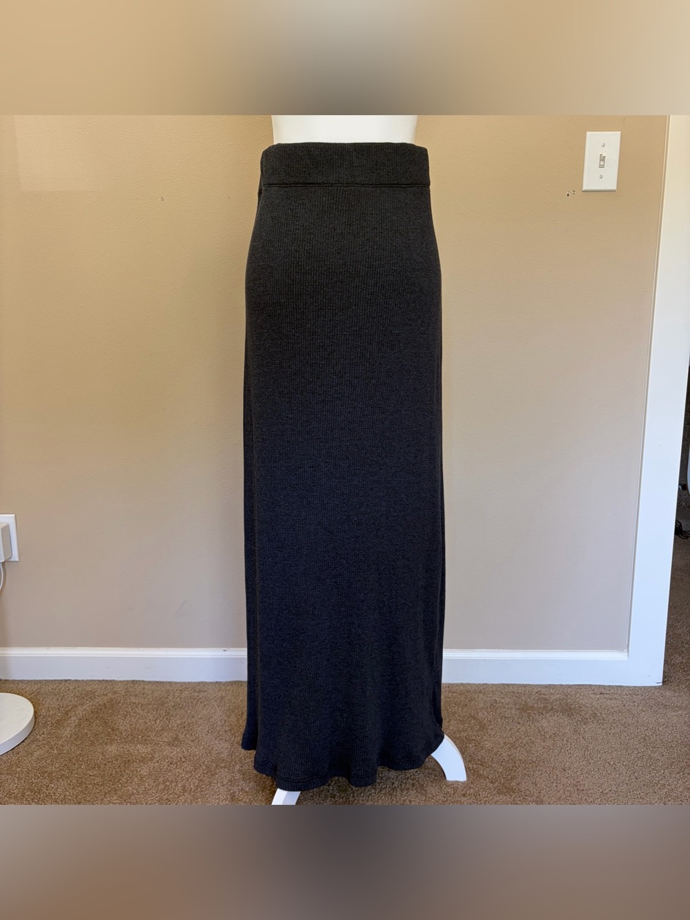 James Perse Standard Maxi Skirt Ribbed Knit Lounge Minimalist USA Sz 4 EUC - Picture 14 of 14